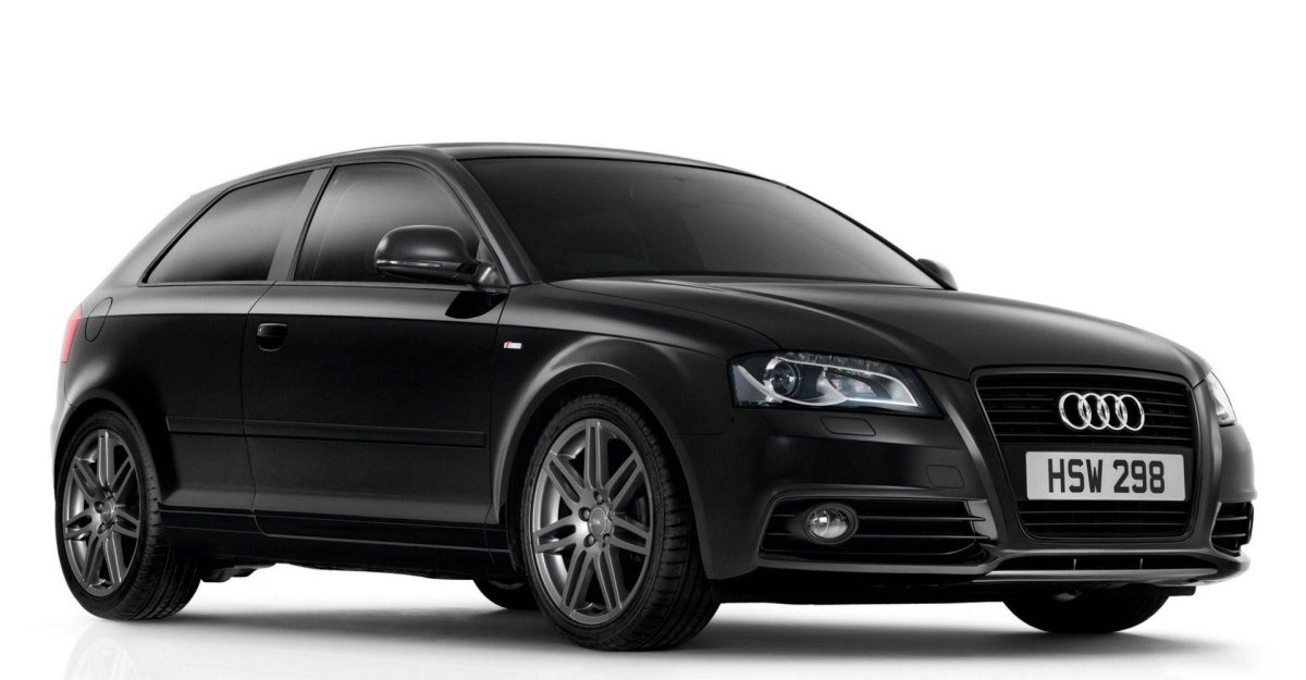 Ауди а3 черная на белом фоне