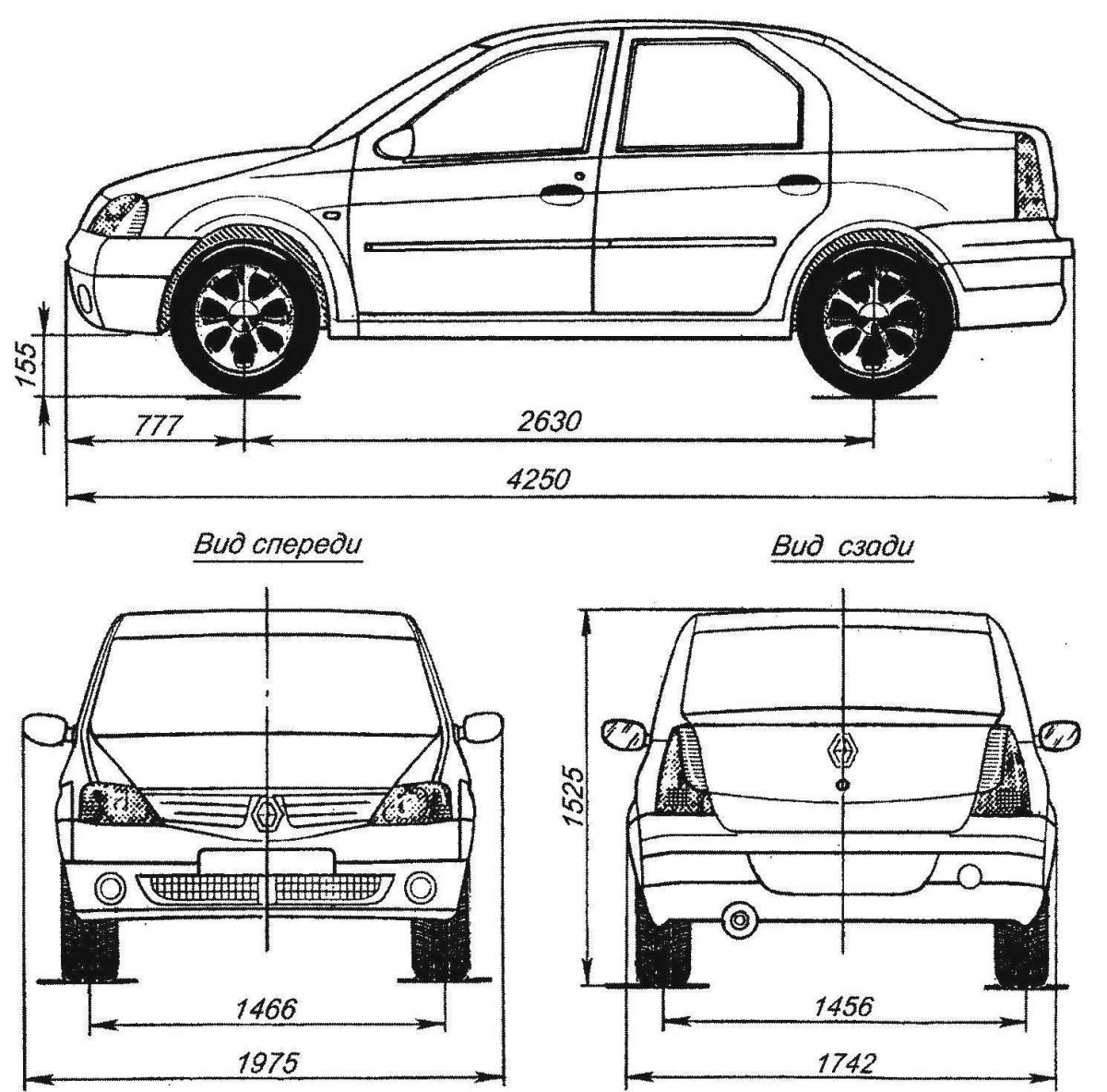 Рено Логан 1 чертеж
