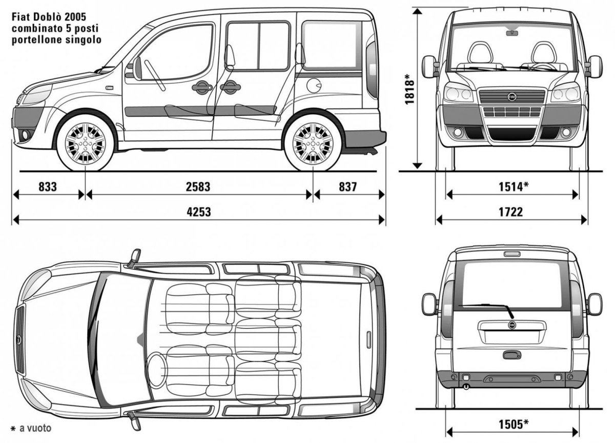 Габариты Фиат Добло 2012