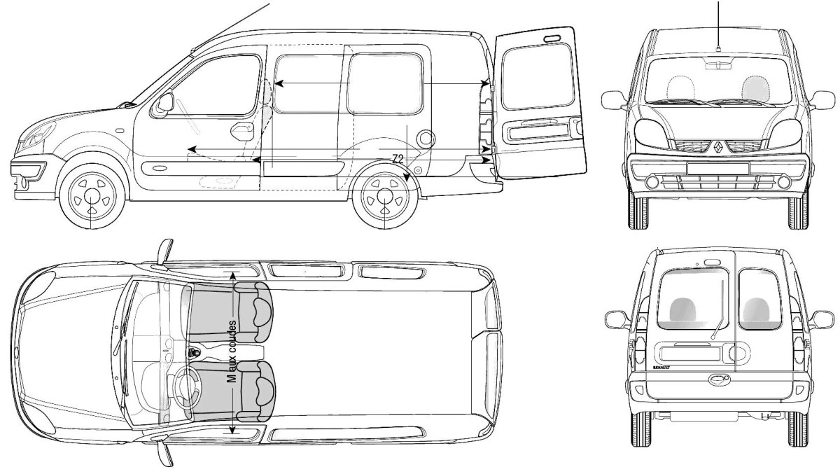 Renault Kangoo 2008 габариты