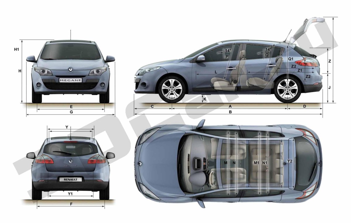 Рено Меган 3 габариты