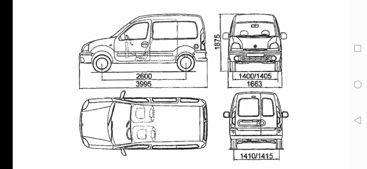 Renault Kangoo 2 габариты кузова