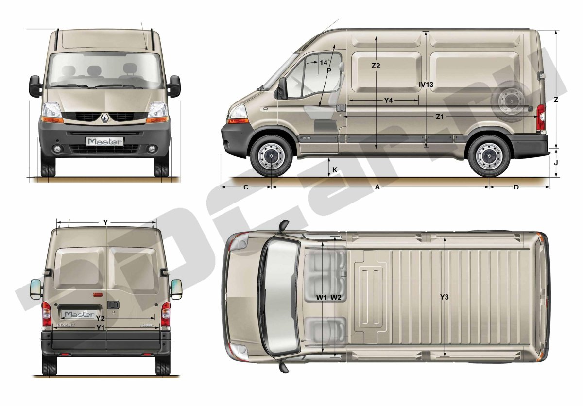 Рено мастер 2 габариты грузового отсека