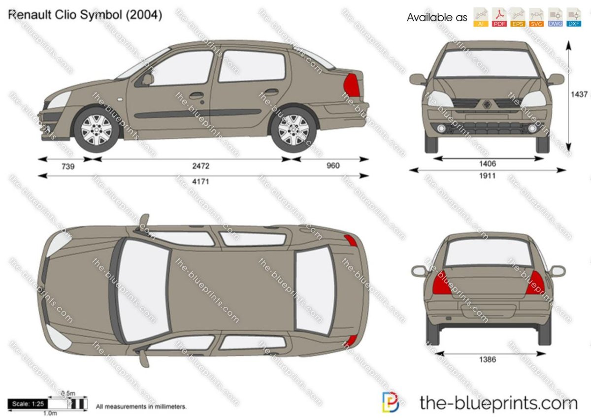 Рено Симбол габариты