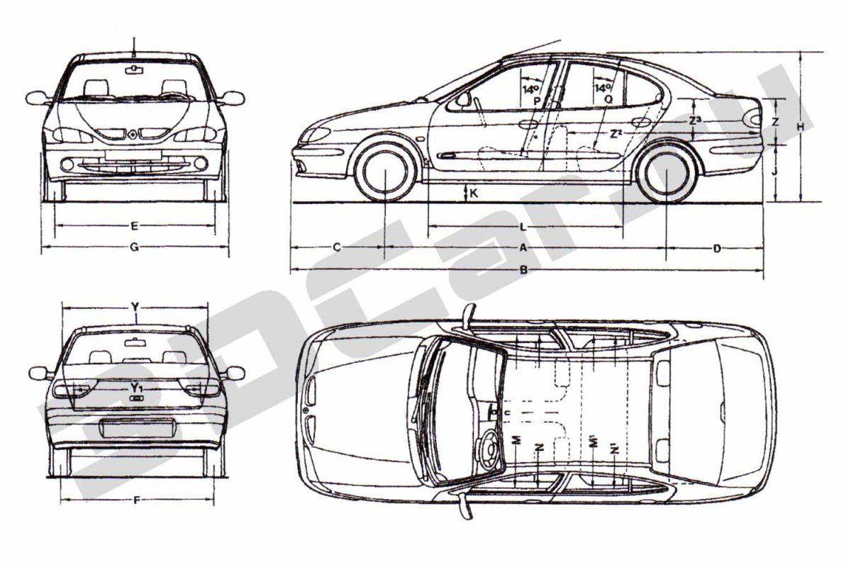 Renault Megane 1 габариты