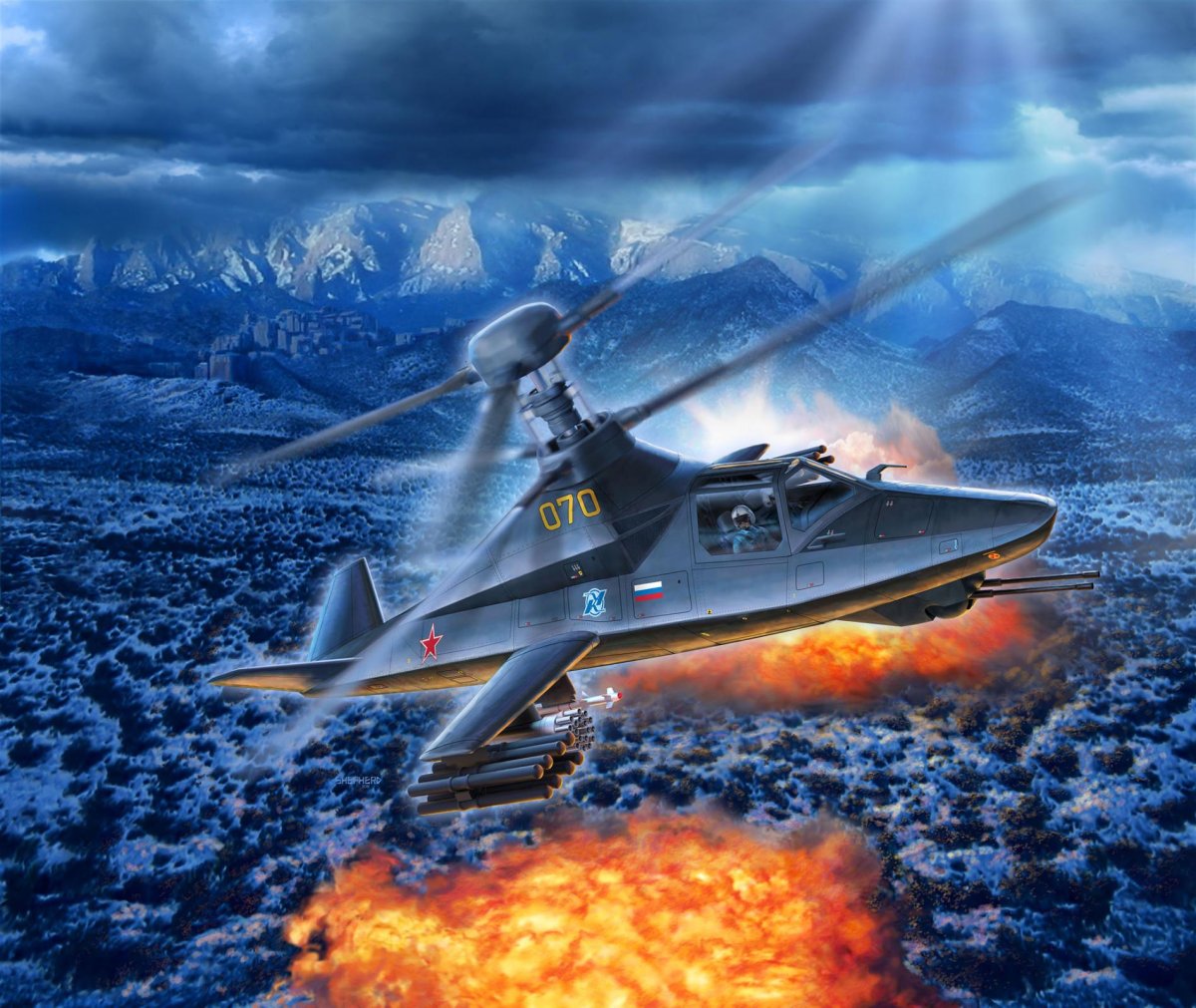 Вертолёт ка-58 чёрный призрак