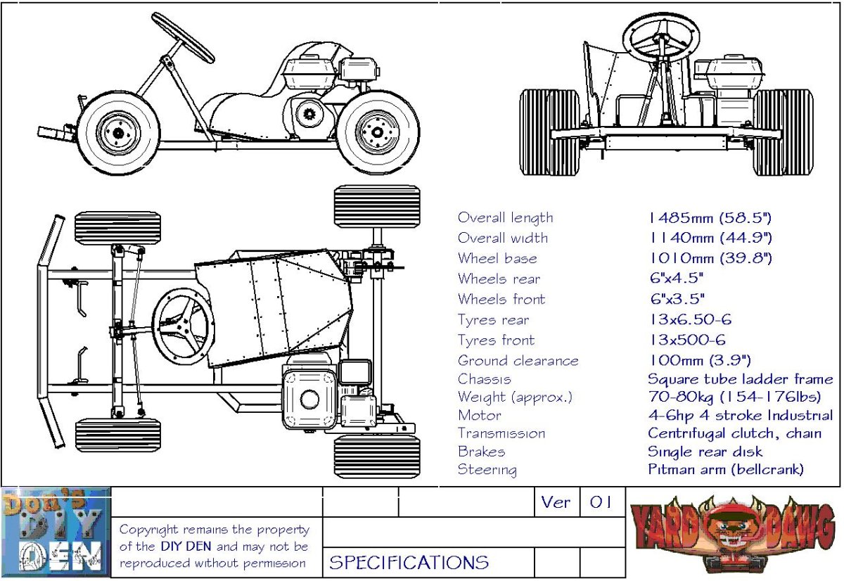 Кросс-карт багги Gokart чертежи