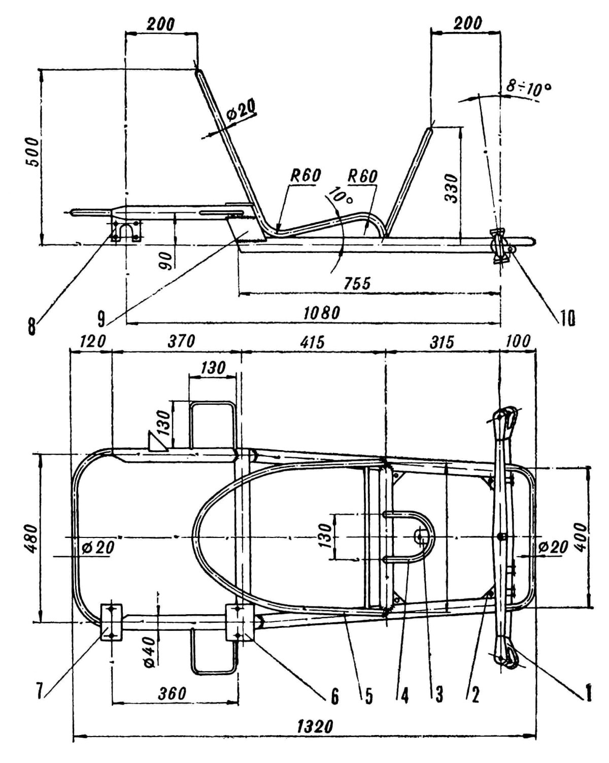 Рама УАЗ 3303 чертеж