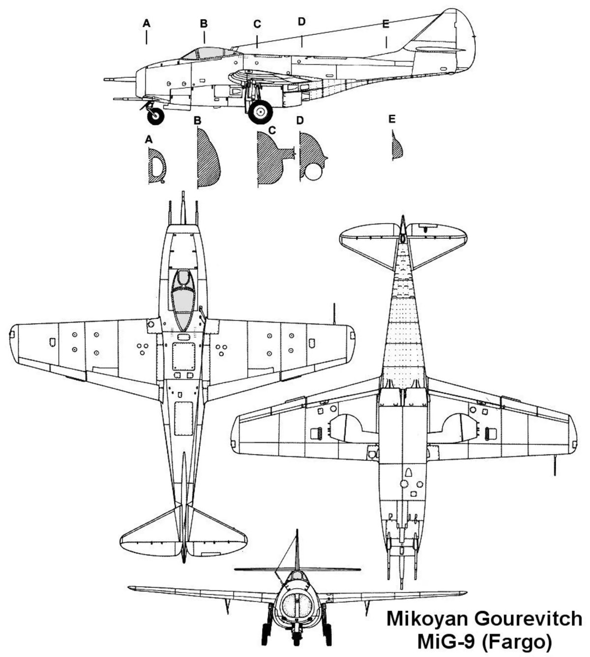 Миг-9 истребитель чертежи