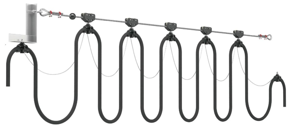 Тросовый подвес кабеля комплект 20м