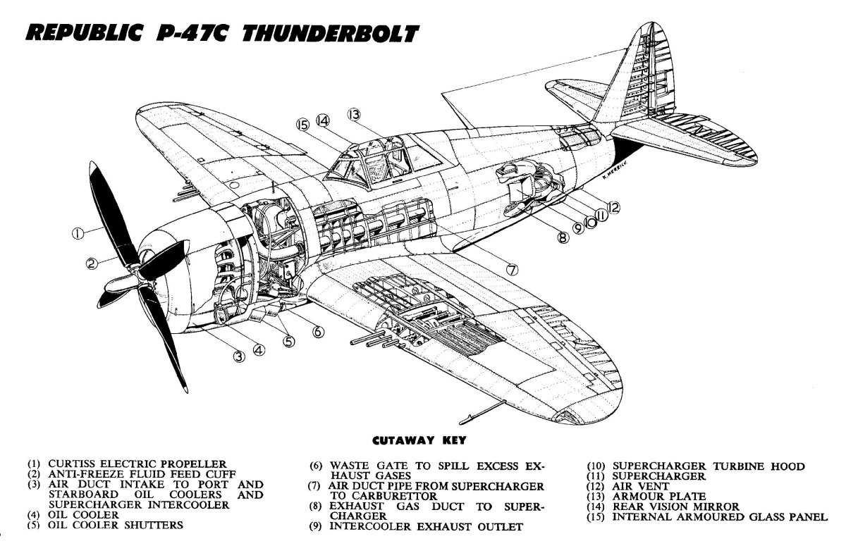 Истребитель р 47 Тандерболт чертежи