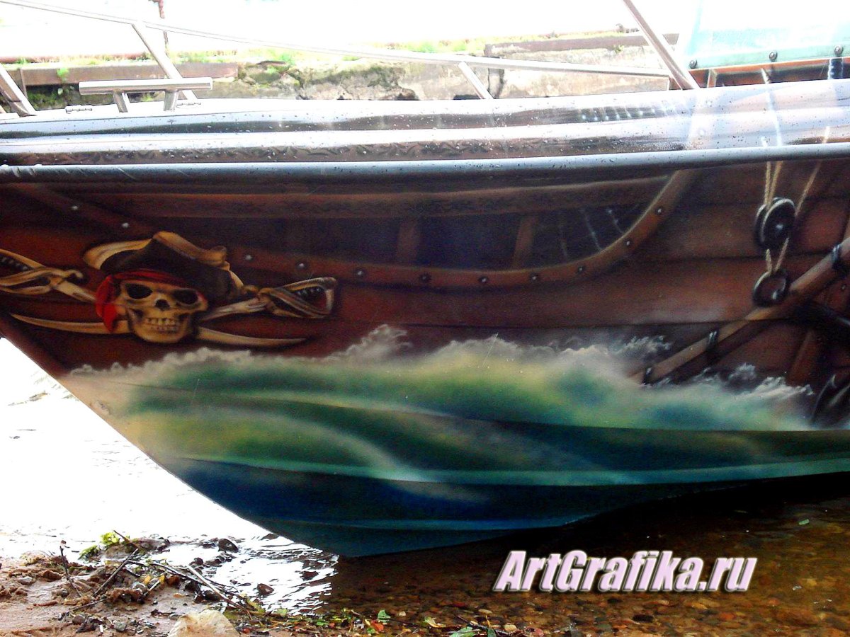 Аэрография на катерах и лодках фото