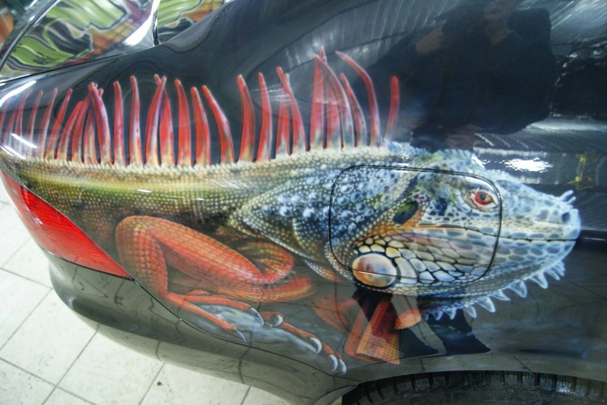 Игуана аэрография