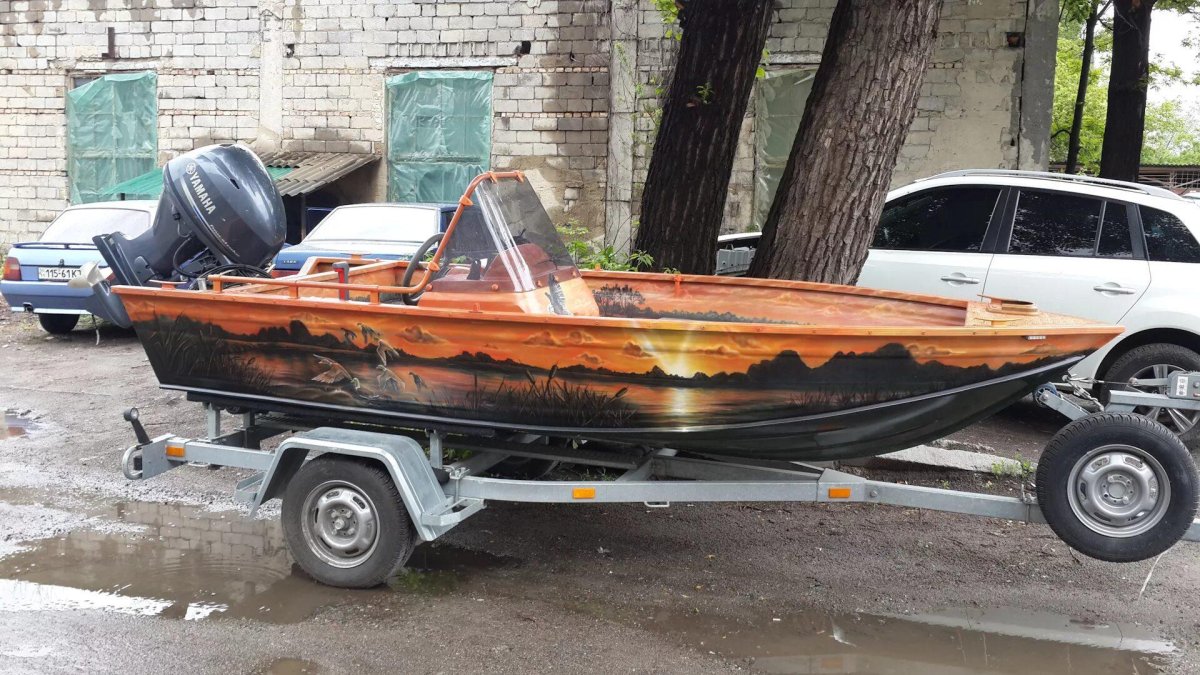 Покраска лодки Прогресс 2