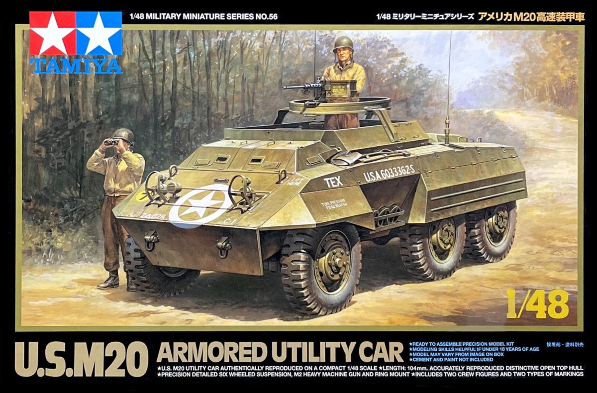 Сборная модель 1/48 американский трехосный бронетранспортер м20 Tamiya