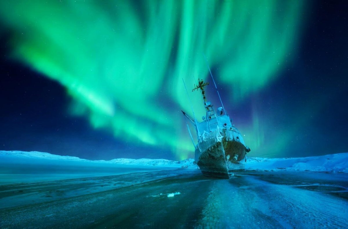 Мурманск Териберка Северное сияние