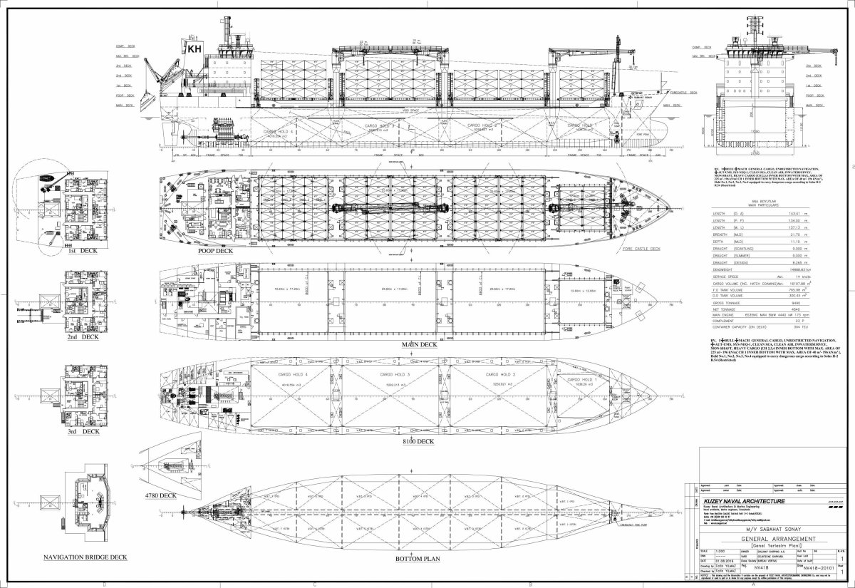 General Arrangement Plan судна