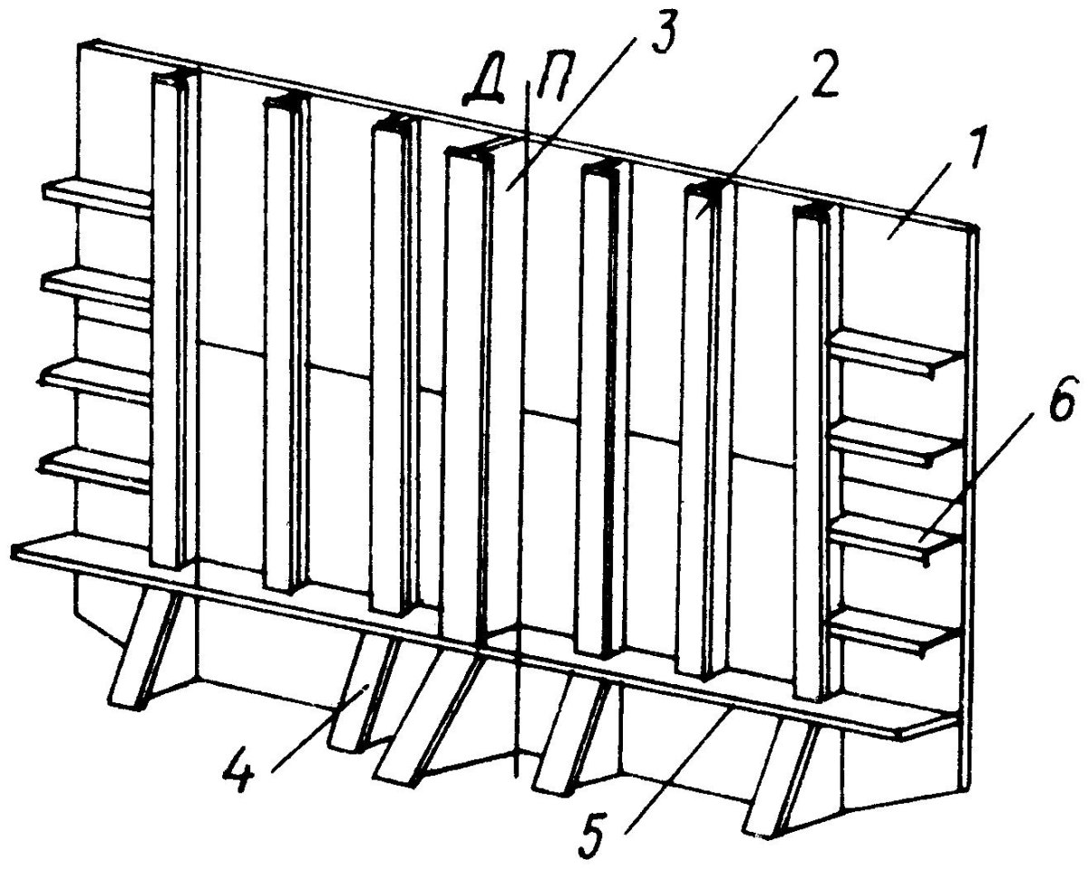 Поперечная система набора корпуса судна