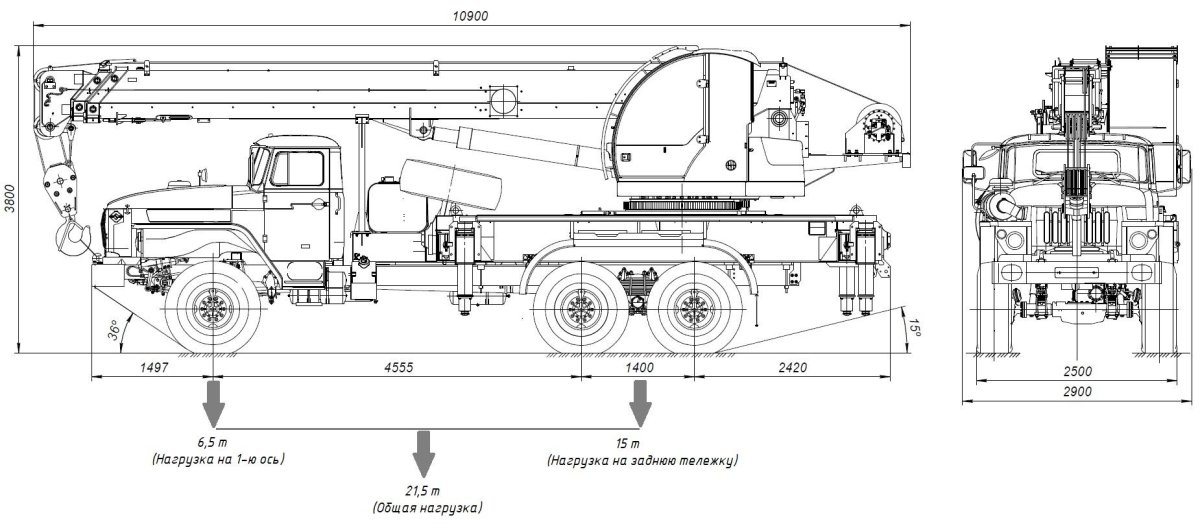 КС-45721 автокран габариты