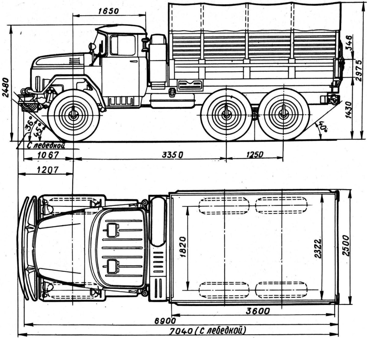 Ширина автомобиля ЗИЛ 131