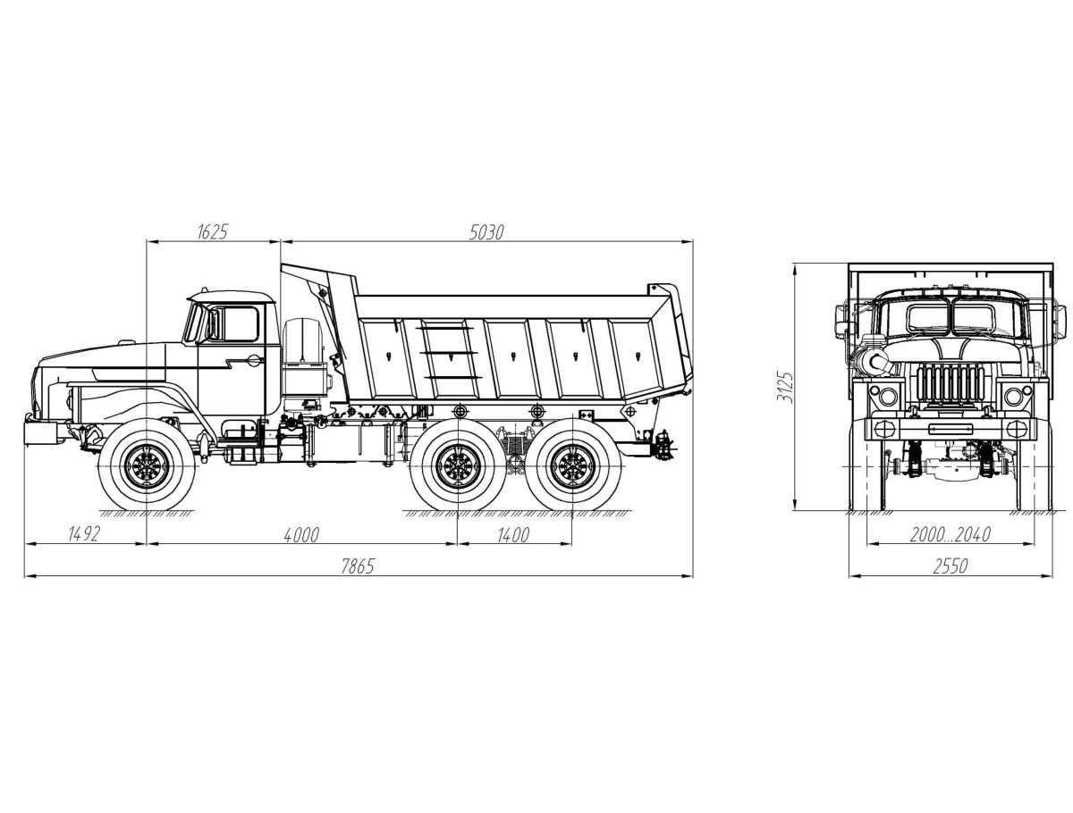 Урал 4320 самосвал чертеж