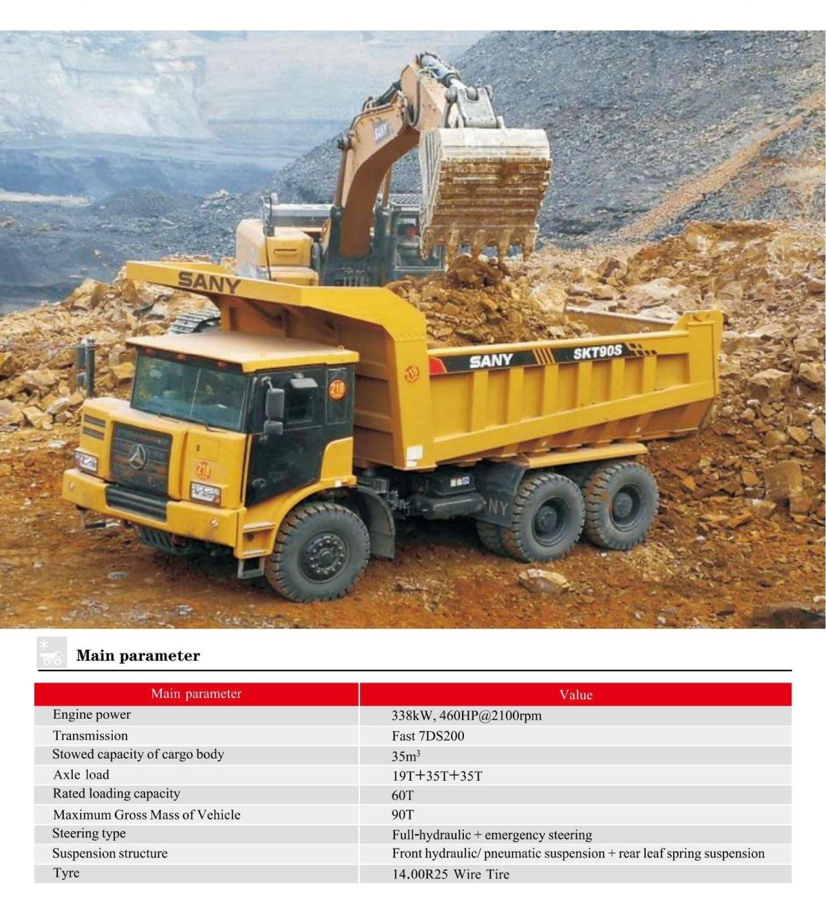 Skt90s карьерный самосвал