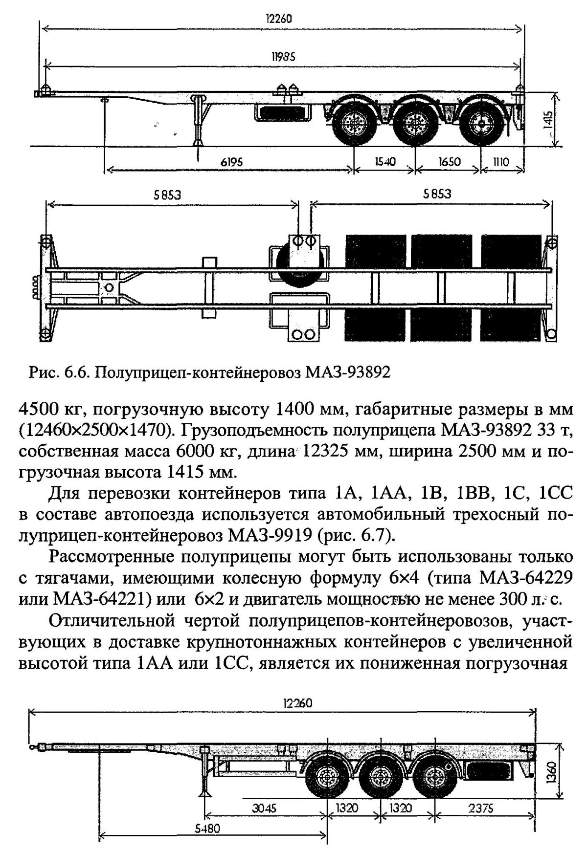 Погрузочная высота прицепа МАЗ 9919