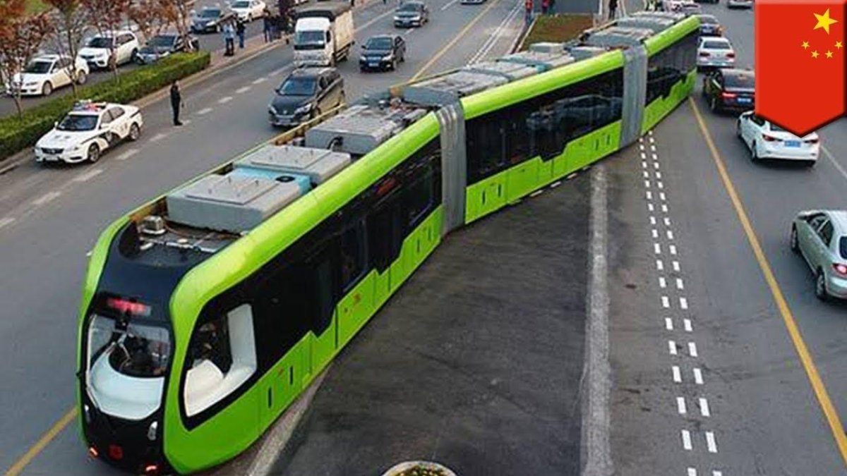 Безрельсовый трамвай в Китае