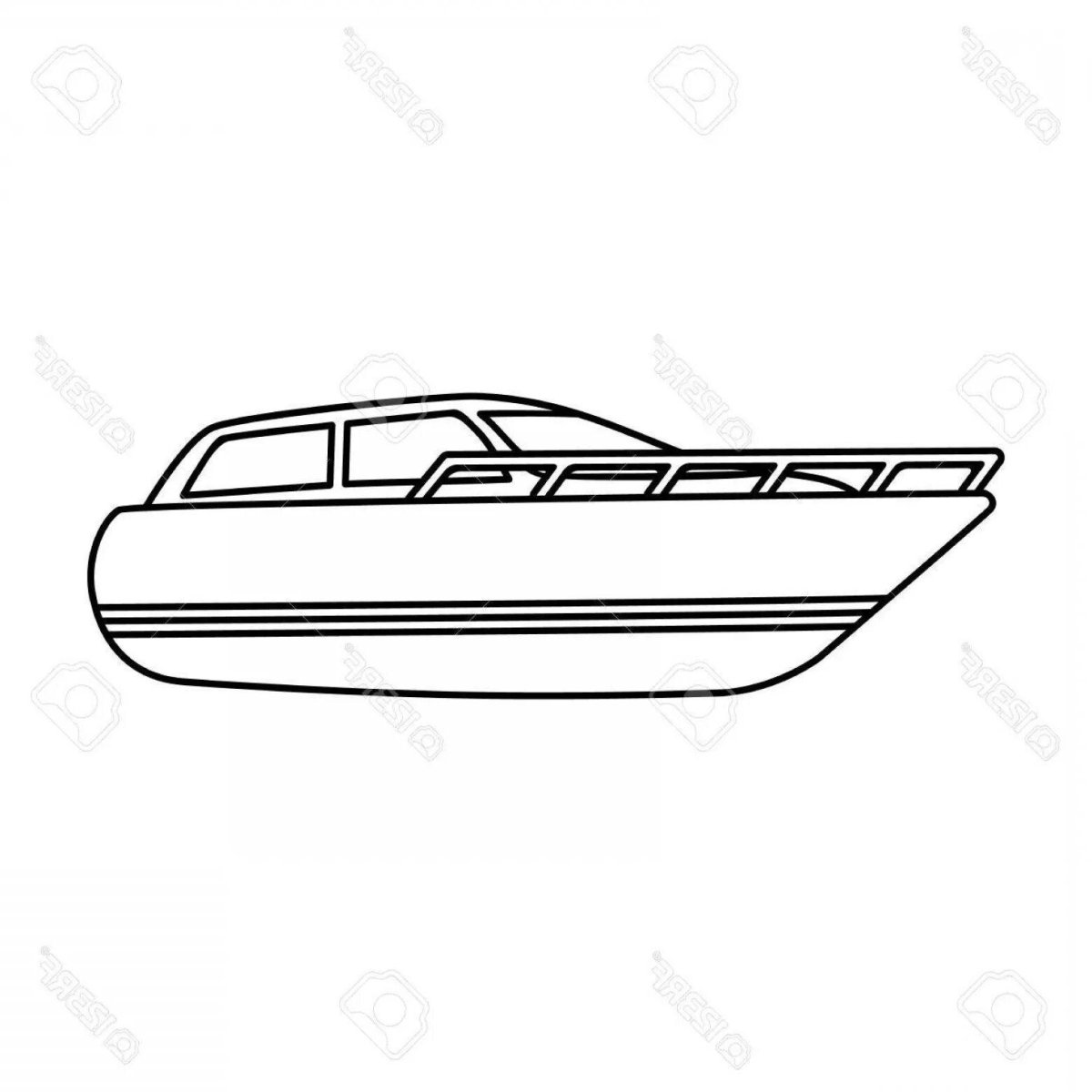 Катер раскраска для детей