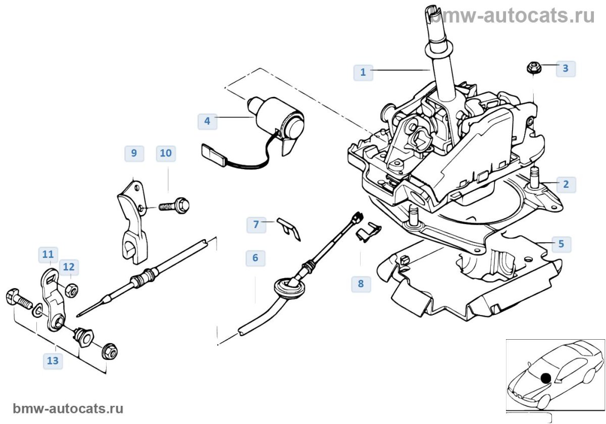 Болт троса селектора BMW e46