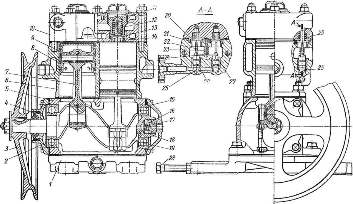 Компрессор тормозной системы ЗИЛ 130