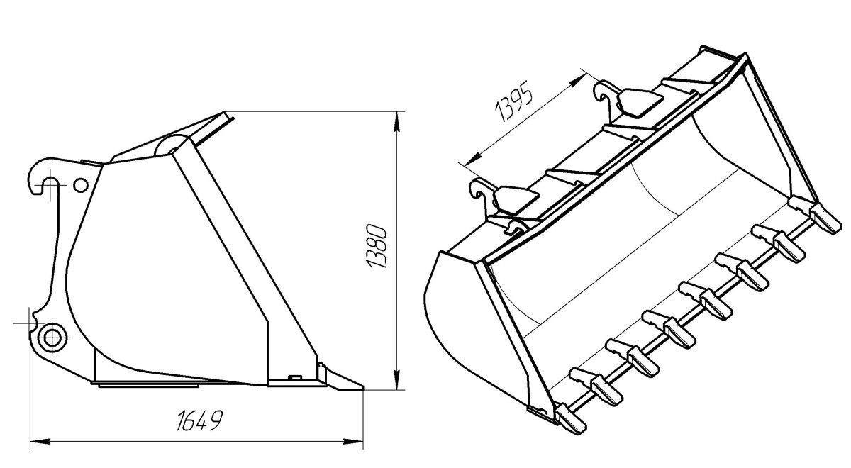 Ковш для трактора МТЗ 82 чертеж