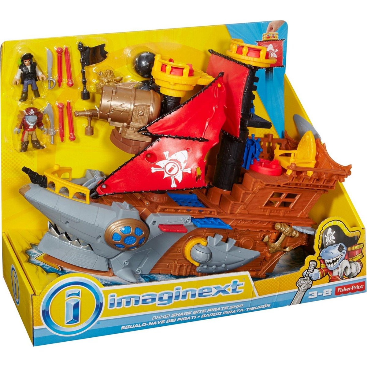 Игровой набор Imaginext пиратский корабль акула dhh61