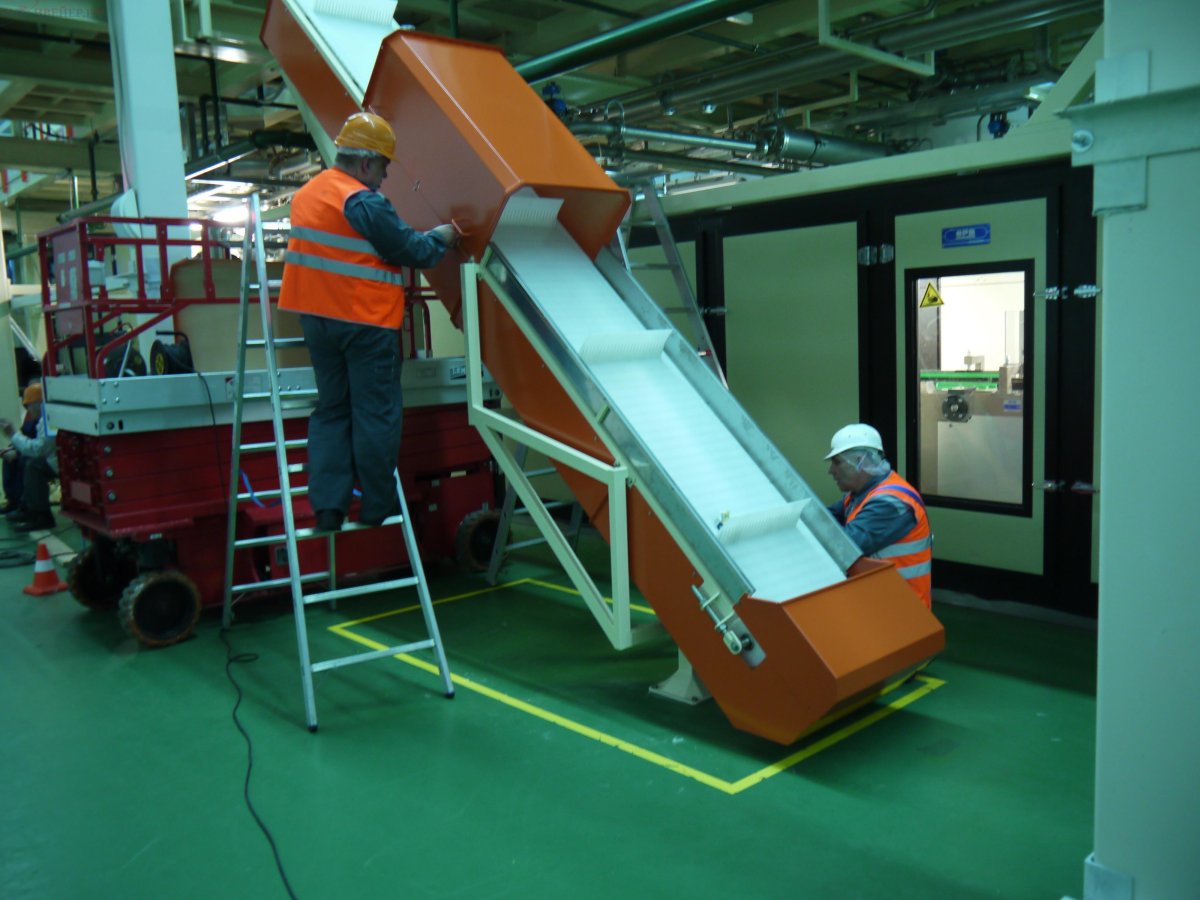 Ленточный Транспортер с ковшами