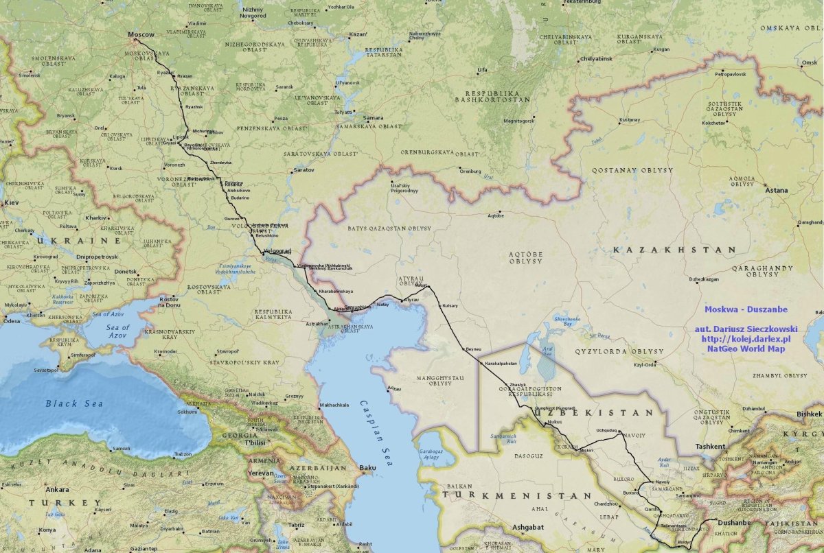 Поезд Москва Душанбе маршрут