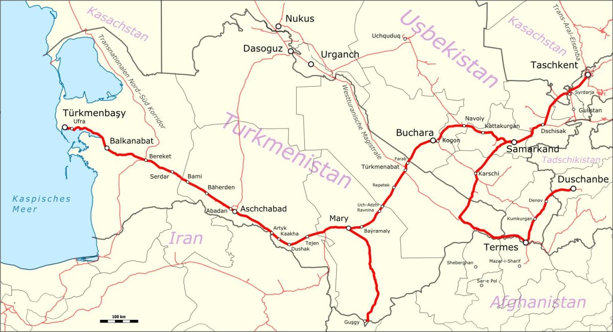 Закаспийская железная дорога карта