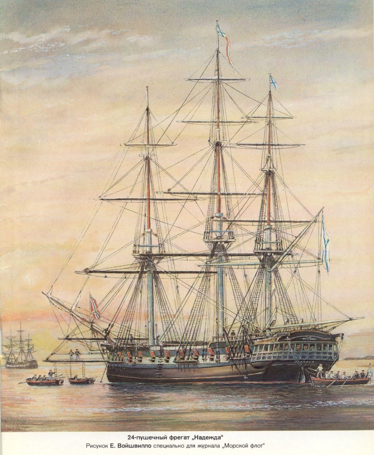 Парусный шлюп Надежда Крузенштерна