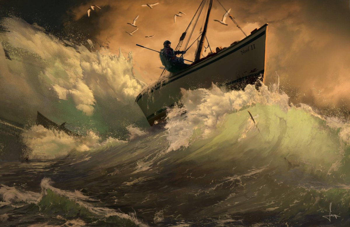 Энди Симмонс пейзаж море шторм