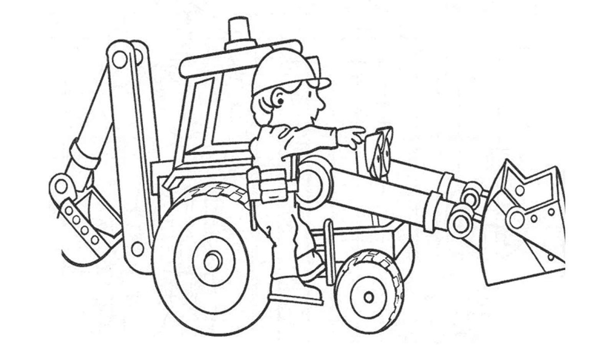 Раскраски Боб Строитель экскаватор