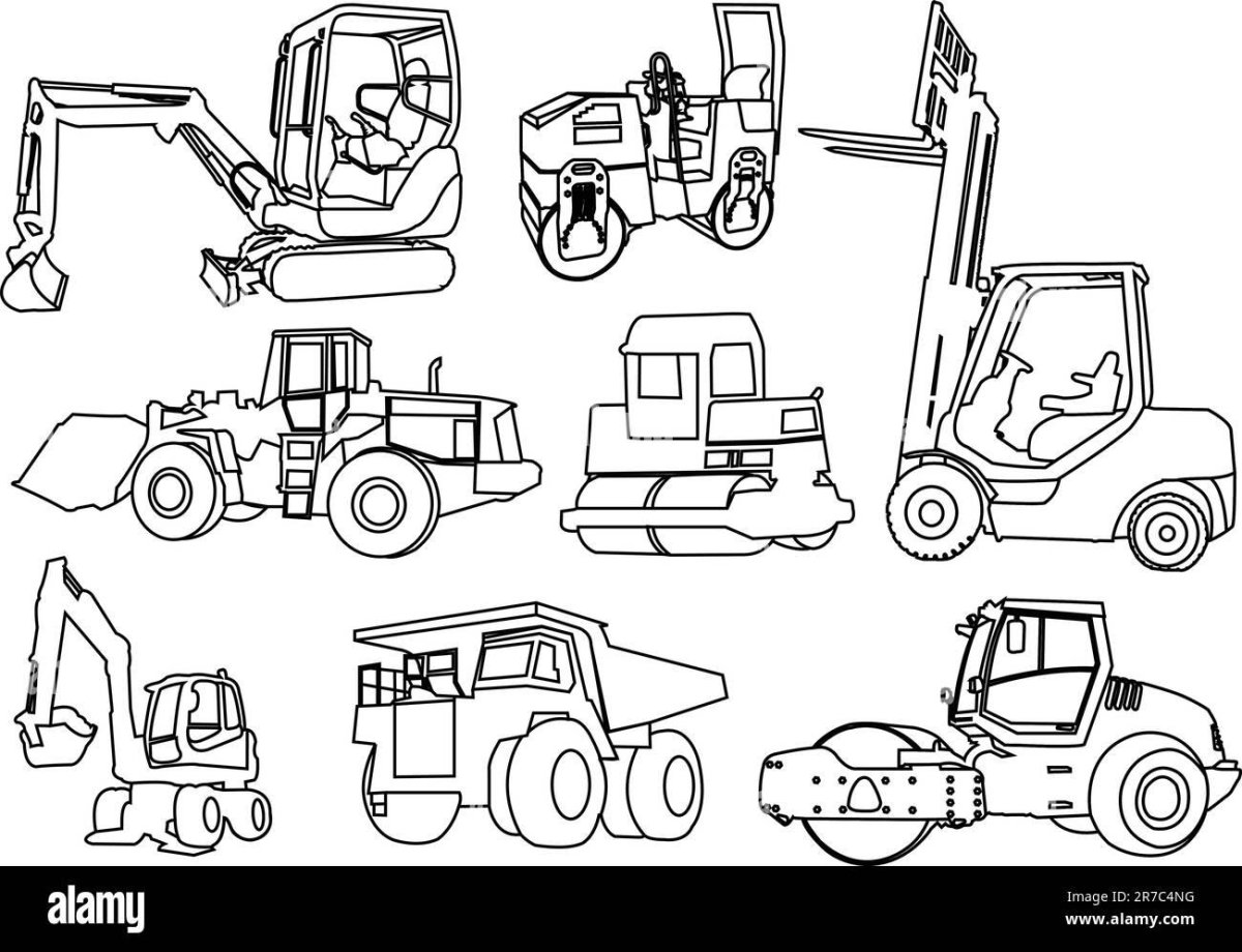 Раскраска строительная техника