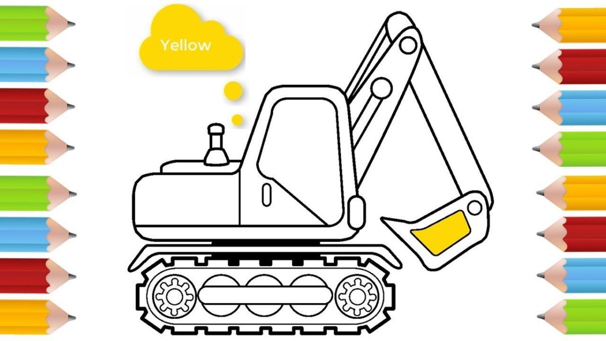Экскаватор Мася раскраска