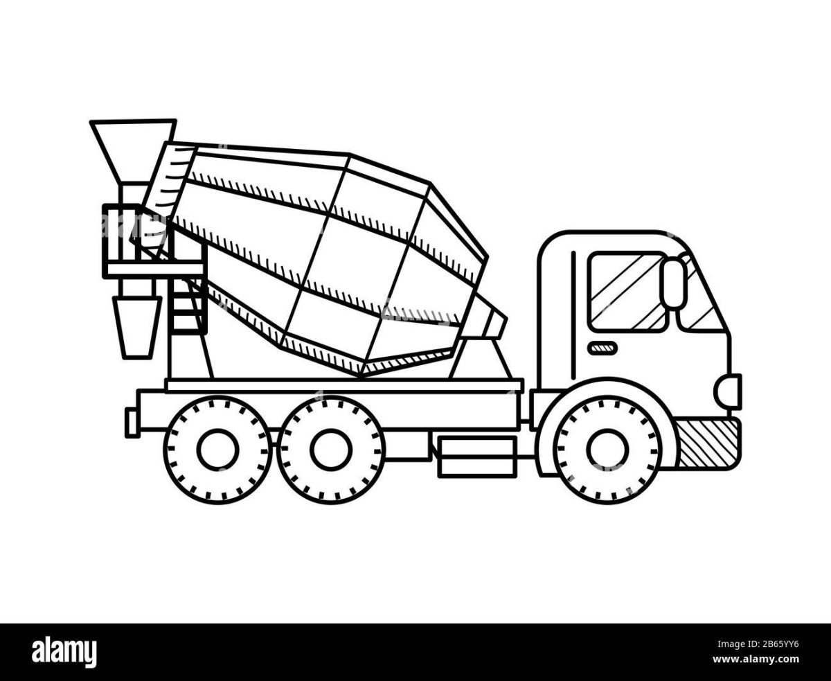 Бетономешалка машина раскраска