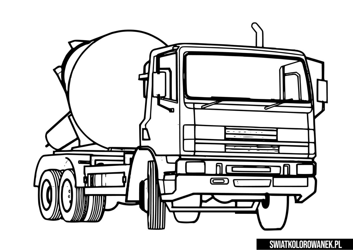 Раскраска КАМАЗ бетономешалка