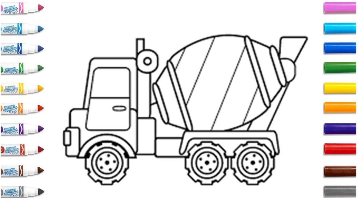 Строительные машины / раскраска