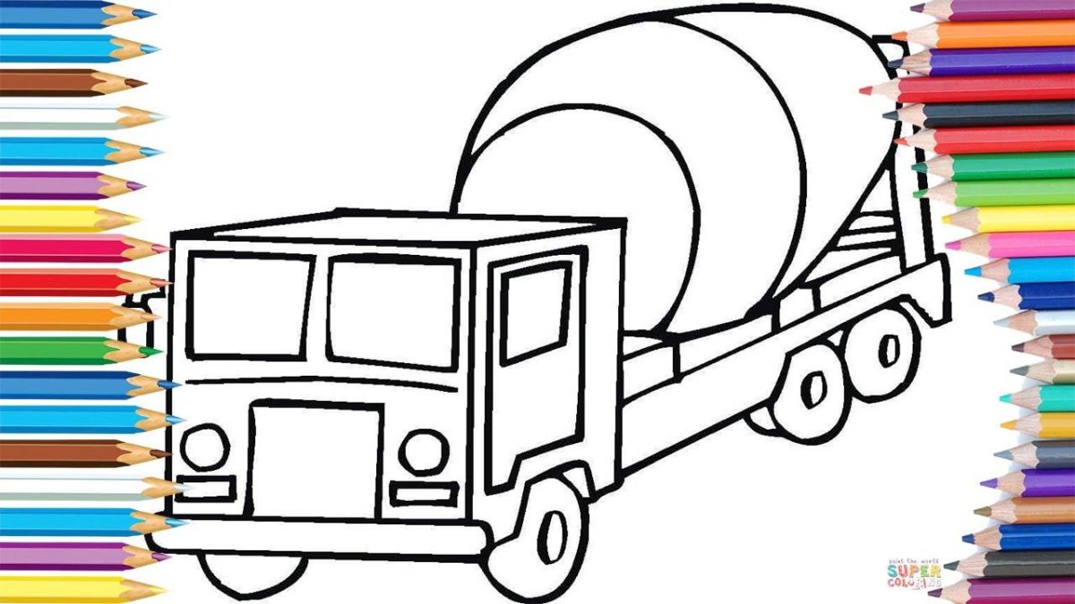 Бетономешалка Брудер раскраска