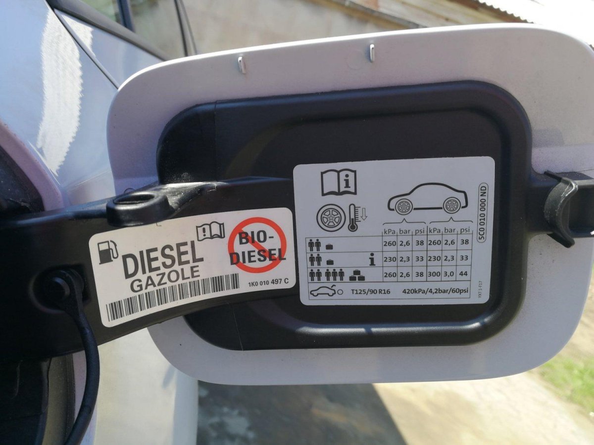 VW Jetta давление в шинах