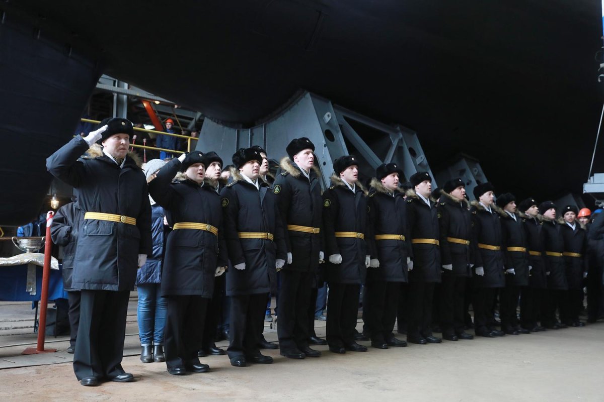 Спуск на воду подводной лодки Адмиралтейские верфи