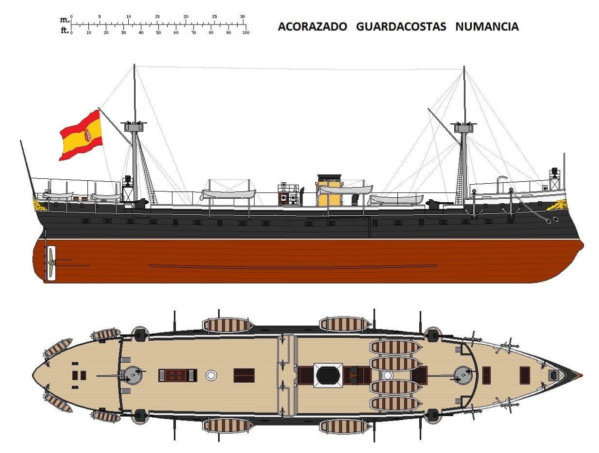 Numancia броненосец 1863 схема