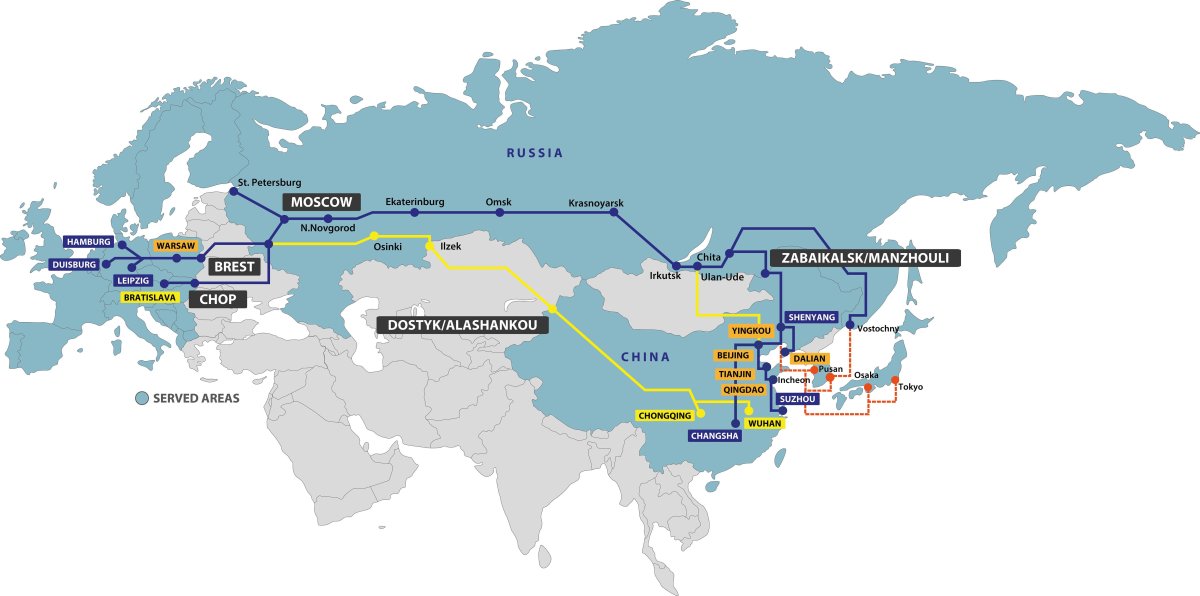 ЖД Китай Россия маршрут
