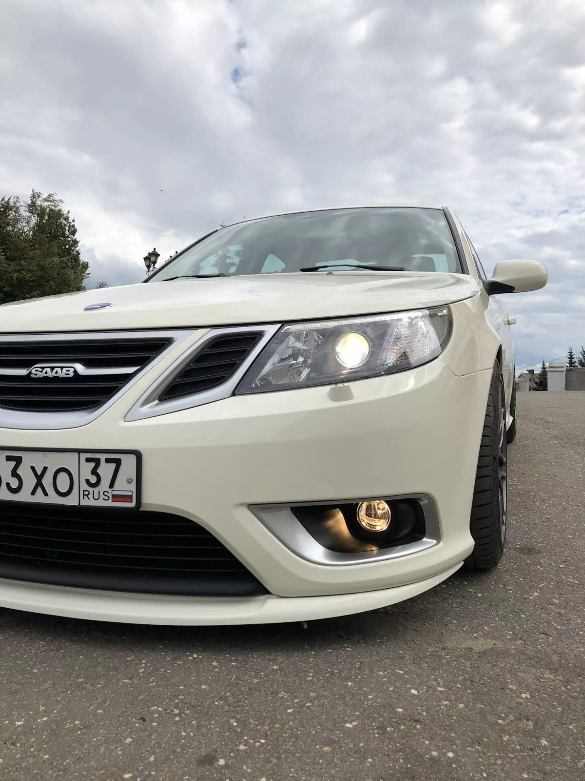 Сплиттер переднего бампера Saab 9-3